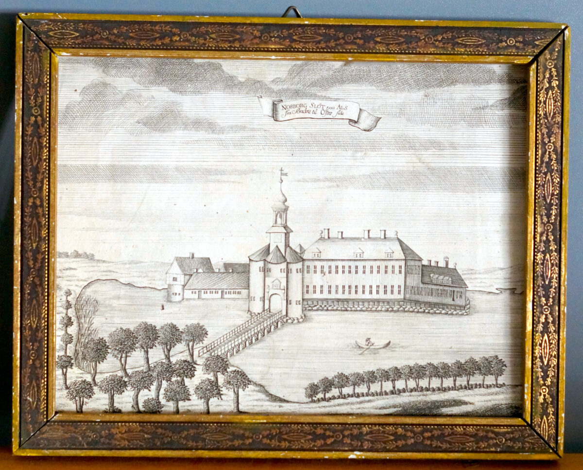 Kobberstik fra 1700-tallet af Nordborg slot.