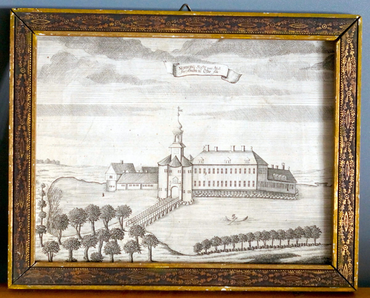 Kobberstik fra 1700-tallet af Nordborg slot.