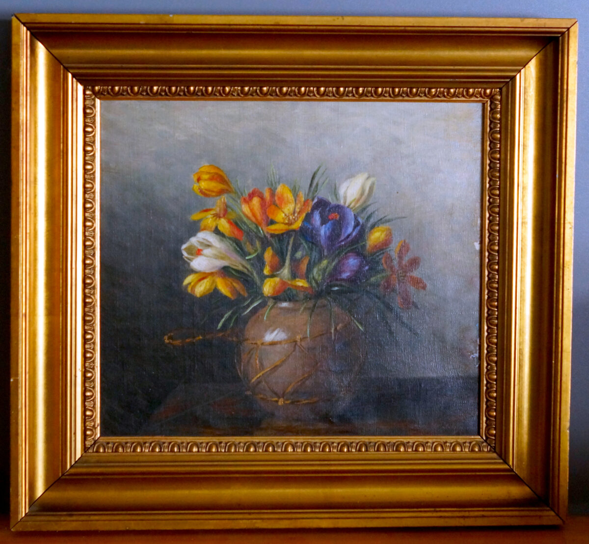 Blomstermotiv. Oliemaleri.