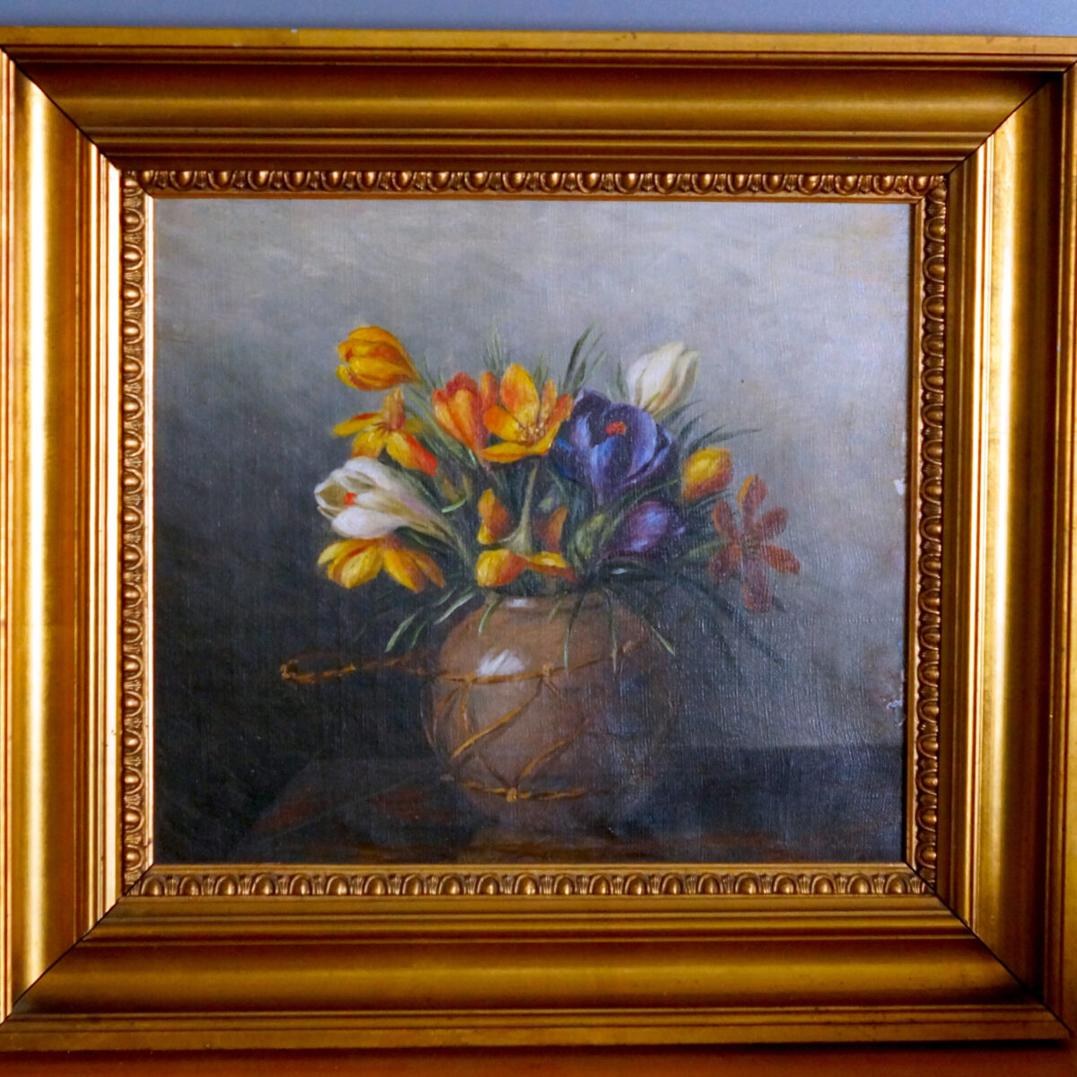 Blomstermotiv. Oliemaleri.