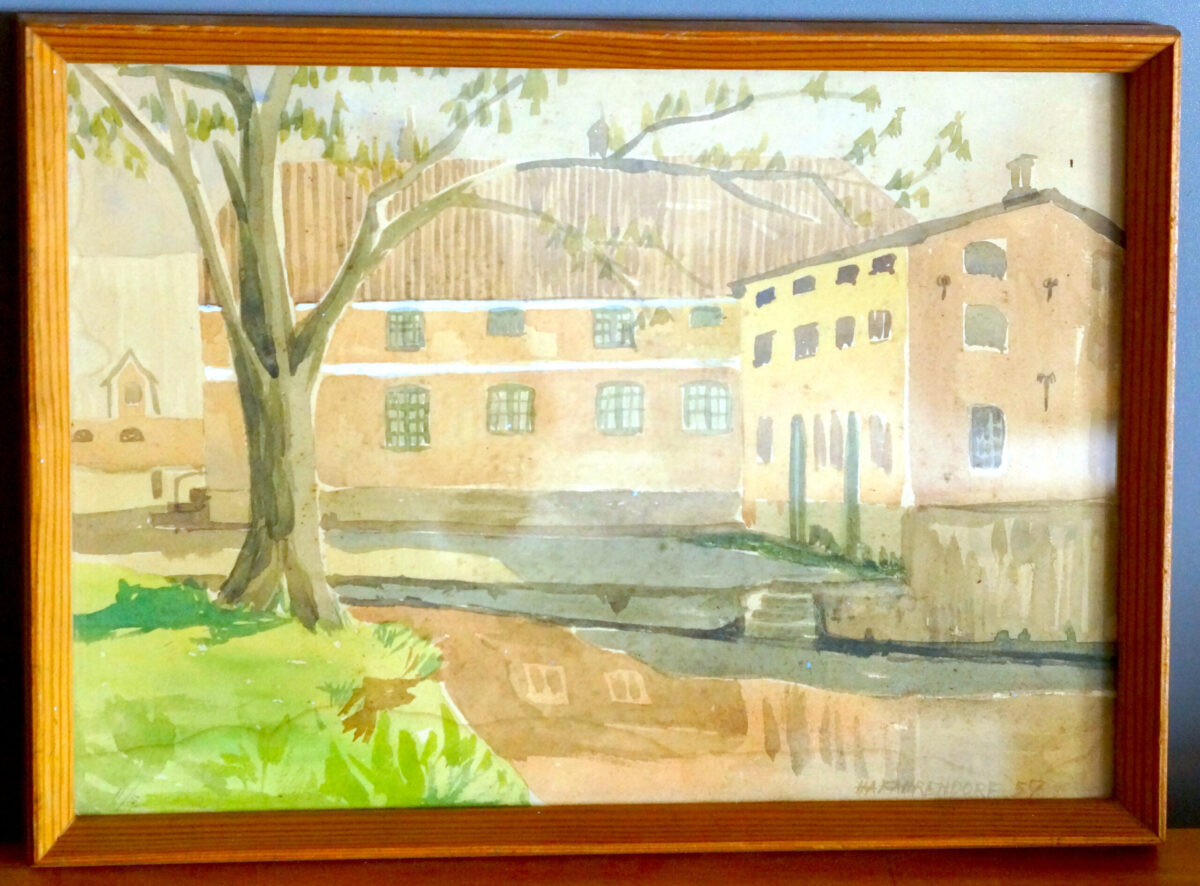 Tørning mølle malet af den sønderjyske kunstner Alfred Fahrendorff 1957.